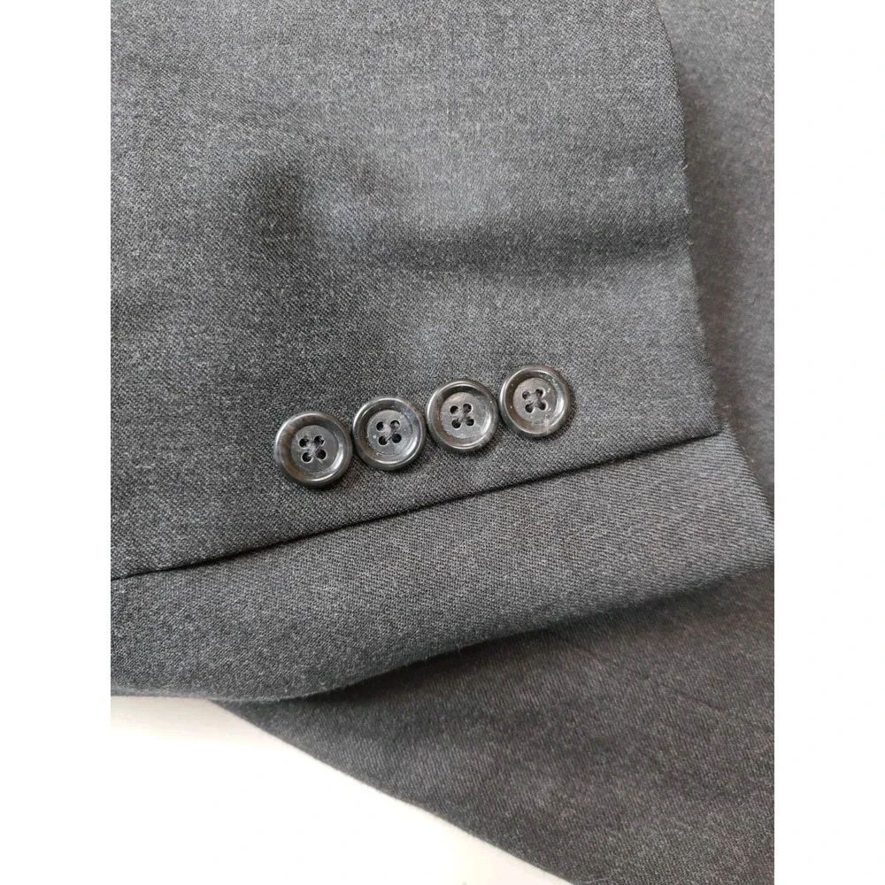 Jos A Bank 42L Charcoal Wool Blazer Mens 3 Button Sport Coat Gray Single Vented